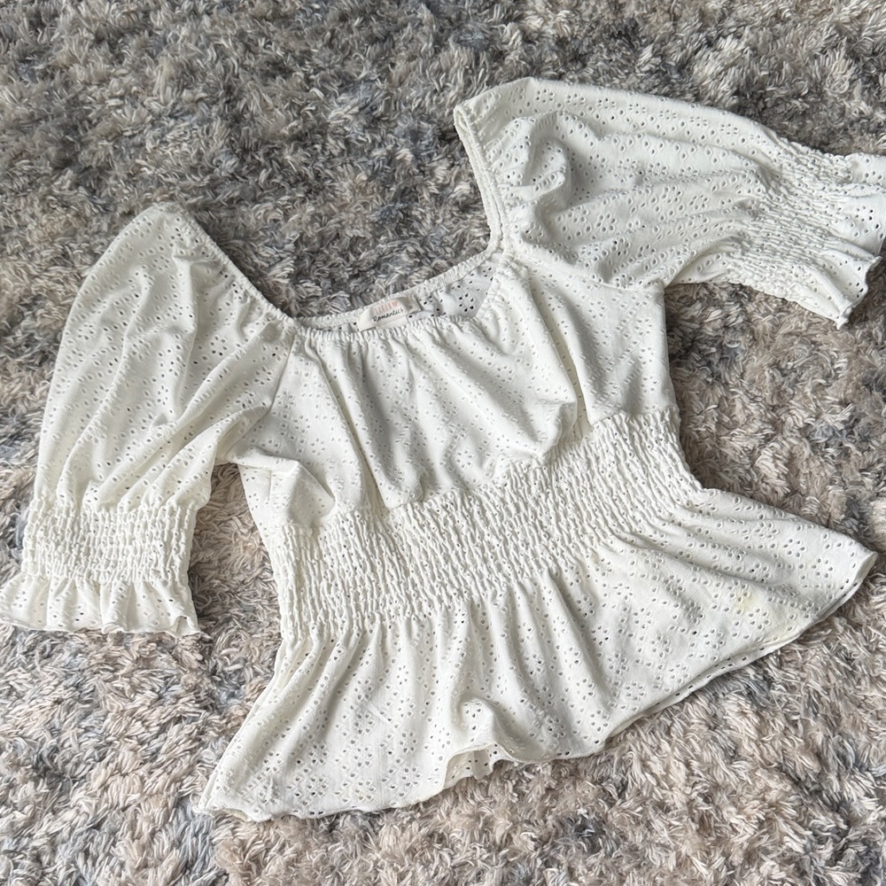 URBAN Romantics Cream Eyelet Blouse